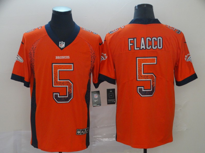 Men's Denver Broncos Joe Flacco #5 Orange Jersey
